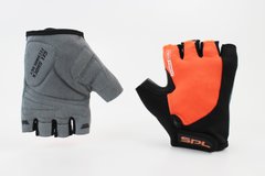Перчатки без пальцев L черно-оранжевые, с гелевыми вставками под ладонь SBG-1457