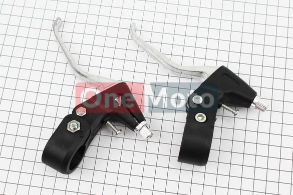 Тормозные ручки V-brake, пластмассово-алюминиевые, черно-серые JY-B20