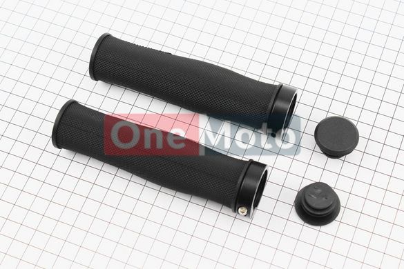 Ручки руля 130мм с зажимом Lock-On, черные TPE-187A