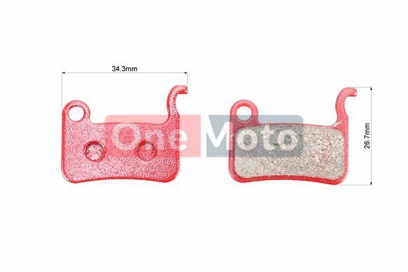 Гальмівні колодки Disk-brake (Shimano LX BR-M655,765,775, XT BR-755,965,966,975, XTR M965/966, Saint M800), червоні YL-1015