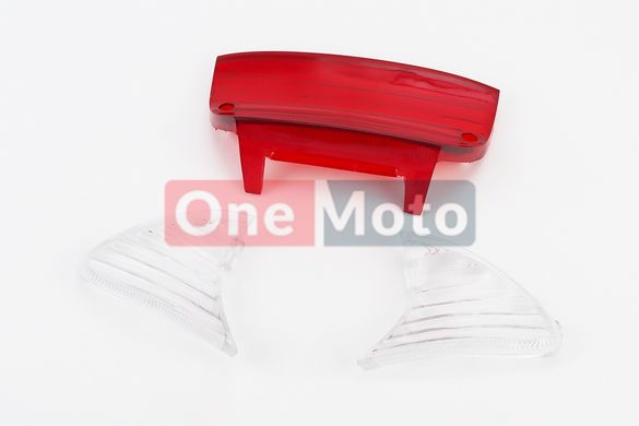 Honda TACT AF-30 "стекло"- стопа, красное + поворотов, прозрачные к-кт 3шт