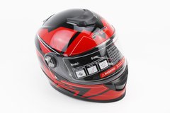 Шлем закрытый BLD-М65 S- ЧЕРНЫЙ с красным рисунком