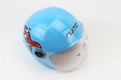 Шлем детский открытый Т68 - СИНИЙ с рисунком красно-бело-черным