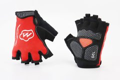 Перчатки без пальцев XL черно-красные, с гелевыми вставками под ладонь MYSPACE