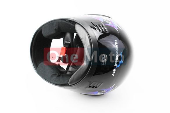 Шлем KUROSAWA HF-101 S(55-56см) черный с синим рисунком Q23-BL