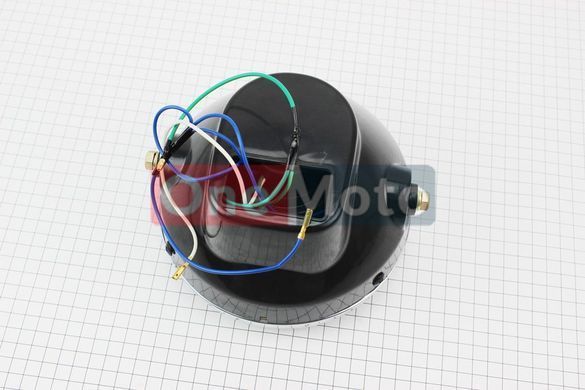 Фара передня "чорна" ALPHA кругла D = 170mm TUNING, з габаритними діодами