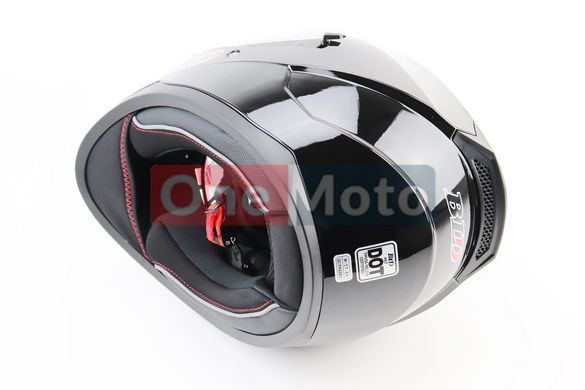 Шлем закрытый (сертификация DOT) + откидные очки BLD-M67 М (57-58см), ЧЕРНЫЙ глянец
