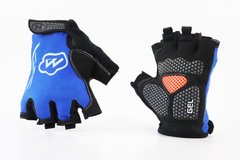 Перчатки без пальцев XL черно-синие, с гелевыми вставками под ладонь MYSPACE