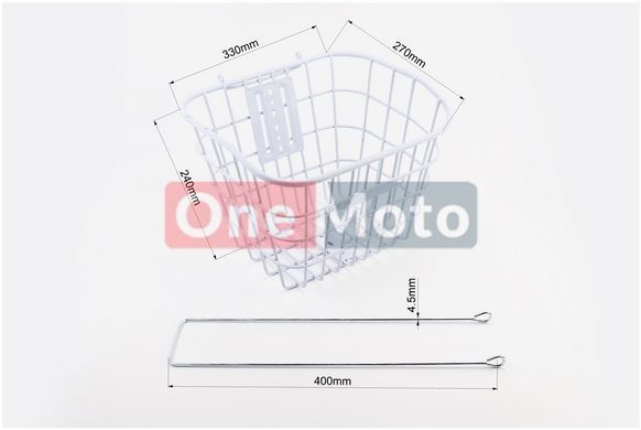 Кошик багажний передній 28" з кришкою, білий YZ-061 (можливі подряпини, сколи, дефекти фарбування)